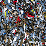 Ковер прямоугольный разноцветный из джинсовой одежды Zero Waste варинант исполнения - 2 | Loft Concept в Казани