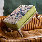 Банкетка из массива бука с изображением птиц и цветов Beige Green Chinoiserie Garden Banquette варинант исполнения - 2 | Loft Concept в Казани