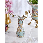 Кувшин с цветочным рисунком и бронзовой ручкой Blue Garden варинант исполнения - 6 | Loft Concept в Казани