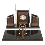 Настольный письменный набор из лемезита и змеевика с часами Royal Accessory варинант исполнения - 1 | Loft Concept в Казани