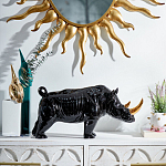 Статуэтка черный носорог с золотыми рогами Golden Horned Black Rhino варинант исполнения - 4 | Loft Concept в Казани
