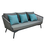Диван трехместный уличный серый Gray Fiber варинант исполнения - 1 | Loft Concept в Казани