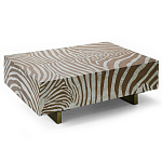 Кофейный стол Kenya Coffee Table Bone Inlay ZEBRA Beige  варинант исполнения - 3 | Loft Concept в Казани