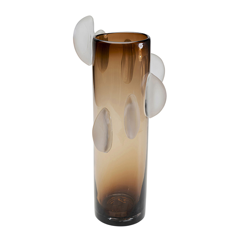 Ваза коричневая Forma Mare со стеклянными вставками Коричневый Прозрачный в Казани | Loft Concept 