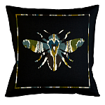 Подушка декоративная пчела сине-зелёный орнамент Ikat Pattern варинант исполнения - 1 | Loft Concept в Казани