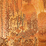 Обои ручная роспись в стиле Арт-деко Hippolyta’s Forest Colourway 263 on Deep Rich Gold gilded paper варинант исполнения - 3 | Loft Concept в Казани