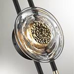 Бра черного цвета с круглым прозрачным стеклянным плафоном Virelia  варинант исполнения - 4 | Loft Concept в Казани