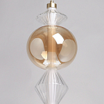 Подвесной светильник с вертикальной композицией из прозрачных и янтарных стеклянных шаров и ромбов Gabriel Scott Luna варинант исполнения - 16 | Loft Concept в Казани