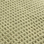 Плед из шерсти зеленого цвета с бахромой Waffle Comfort варинант исполнения - 2 | Loft Concept в Казани