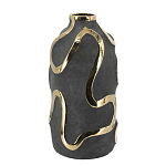 Ваза с золотыми акцентными полосами на черном матовом фоне Accent Tape варинант исполнения - 2 | Loft Concept в Казани