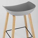 Барный стул на ножках из натурального дерева Boras Grey варинант исполнения - 6 | Loft Concept в Казани