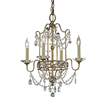 Люстра подвеная с 4-мя лампами и стеклянными подвесками в классическом стиле Feiss варинант исполнения - 1 | Loft Concept в Казани