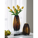 Ваза стеклянная янтарного цвета с текстурированным силуэтом Carambola варинант исполнения - 5 | Loft Concept в Казани