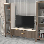 Витрина левая 1-дверная с ящиком и 5-ю белыми полками Harper Line варинант исполнения - 2 | Loft Concept в Казани