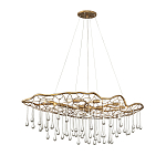 Люстра подвесная золотого цвета с металлическим сетчатым основанием и стеклянными каплевидными подвесками Hinkley варинант исполнения - 7 | Loft Concept в Казани