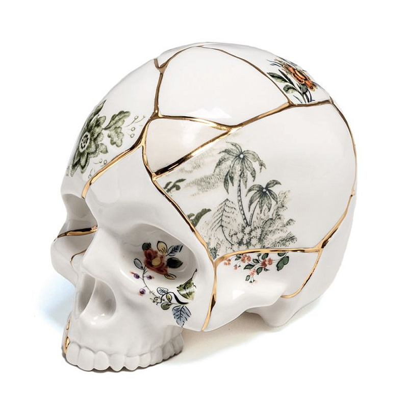 Статуэтка Seletti Skull Белый Золотой Мульти в Казани | Loft Concept 