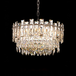 Круглая люстра с хрустальными подвесками на серебряном каркасе Gorgeous Crystal Light варинант исполнения - 8 | Loft Concept в Казани