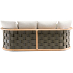 Дизайнерский уличный диван из массива дерева с плетеной спинкой PALINFRASCA Sofa варинант исполнения - 20 | Loft Concept в Казани