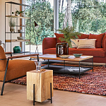 Металлический стеллаж с деревянными полками и ящиками Menzie Metal Wood Rack варинант исполнения - 6 | Loft Concept в Казани