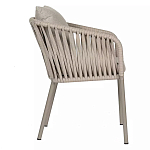 Стул серо-бежевый с декоративным плетением на спинке и подлокотниках Chair Weave варинант исполнения - 2 | Loft Concept в Казани