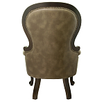 Кресло кожаное с мягкими подлокотниками на 4-х деревянных ножках Evelyn Classical Armchair варинант исполнения - 2 | Loft Concept в Казани