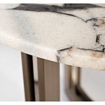 Столик журнальный с круглой мраморной столешницей Unique Stone Design варинант исполнения - 3 | Loft Concept в Казани