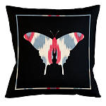 Подушка декоративная бабочка с узором красного и серого цвета Ikat Pattern варинант исполнения - 1 | Loft Concept в Казани