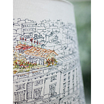 Настольная лампа с принтом на белом тканевом абажуре Roof Garden Lamp варинант исполнения - 4 | Loft Concept в Казани