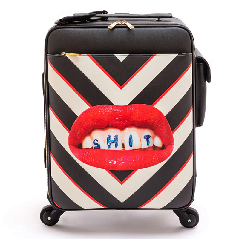 Чемодан дорожный SELETTI Travel Kit Trolley Shit Черный Белый Красный Чемодан дорожный SELETTI Travel Kit Trolley Shit Черный Белый Красный в Казани | Loft Concept