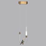 Подвесной светильник с декоративной фигуркой птицы на прозрачной изогнутой трубке Ganthea варинант исполнения - 4 | Loft Concept в Казани