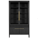 Витрина Primo со стеклянными фасадами и буфетом шпон Черный дуб варинант исполнения - 1 | Loft Concept в Казани