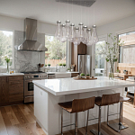 Люстра с 9-ю прозрачными плафонами из стекла в форме капли на прямоугольном потолочном основании цвета хром Lucid Rain  варинант исполнения - 11 | Loft Concept в Казани