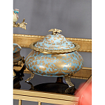 Шкатулка голубого цвета с золотым растительным узором Eden Garden варинант исполнения - 3 | Loft Concept в Казани