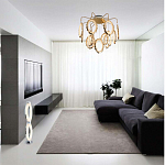 Потолочный светильник светодиодный с золотистым каркасом Ring of Fire варинант исполнения - 1 | Loft Concept в Казани