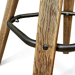 Барный стул со спинкой и мягкой обивкой с ромбами на 4-х деревянных ножках Бежевый Велюр Ava Charm варинант исполнения - 7 | Loft Concept в Казани