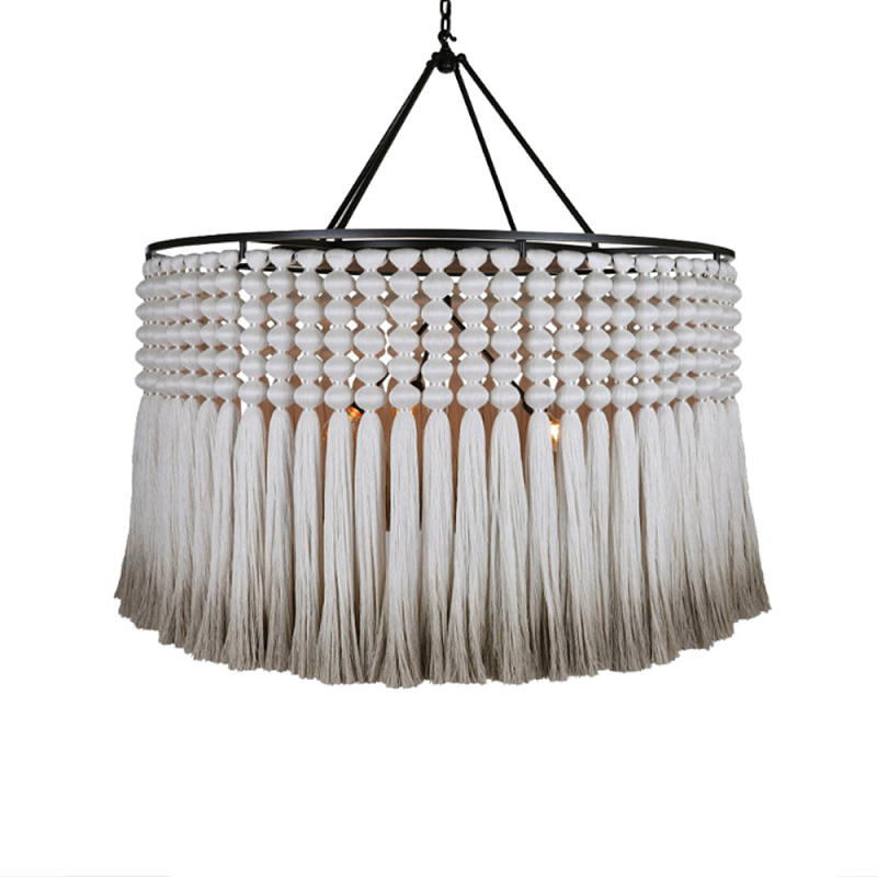 Люстра серая плетеная с кисточками Boho Tassel Chandelier Серый Темная бронза Люстра серая плетеная с кисточками Boho Tassel Chandelier Серый Темная бронза в Казани | Loft Concept