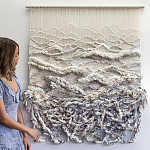 Дизайнерское современное текстильное панно Жемчуг варинант исполнения - 1 | Loft Concept в Казани