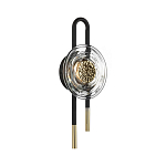 Бра черного цвета с круглым прозрачным стеклянным плафоном Virelia  варинант исполнения - 3 | Loft Concept в Казани