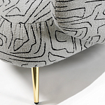 Кресло мягкое с принтом на золотистых ножках Onlooker варинант исполнения - 2 | Loft Concept в Казани