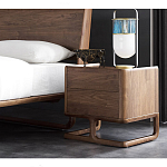 Прикроватный деревянный столик с 2-мя ящиками Moon Walnut Furniture варинант исполнения - 2 | Loft Concept в Казани