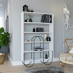 Стеллаж прямой белый с 5-ю открытыми полками NORFOLK BOOKCASE WHITE варинант исполнения - 1 | Loft Concept в Казани