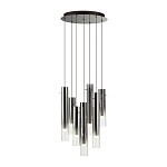 Люстра каскадная с 7-ю цилиндрическими плафонами из стекла Luminous Cylinders варинант исполнения - 2 | Loft Concept в Казани