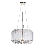 Люстра подвесная круглая с прозрачными хрустальными трубками и золотистым каркасом Диаметр 44 см Hexagon Tube Light варинант исполнения - 1 | Loft Concept в Казани