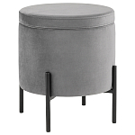 Серый пуф на черных ножках SANJAY варинант исполнения - 1 | Loft Concept в Казани