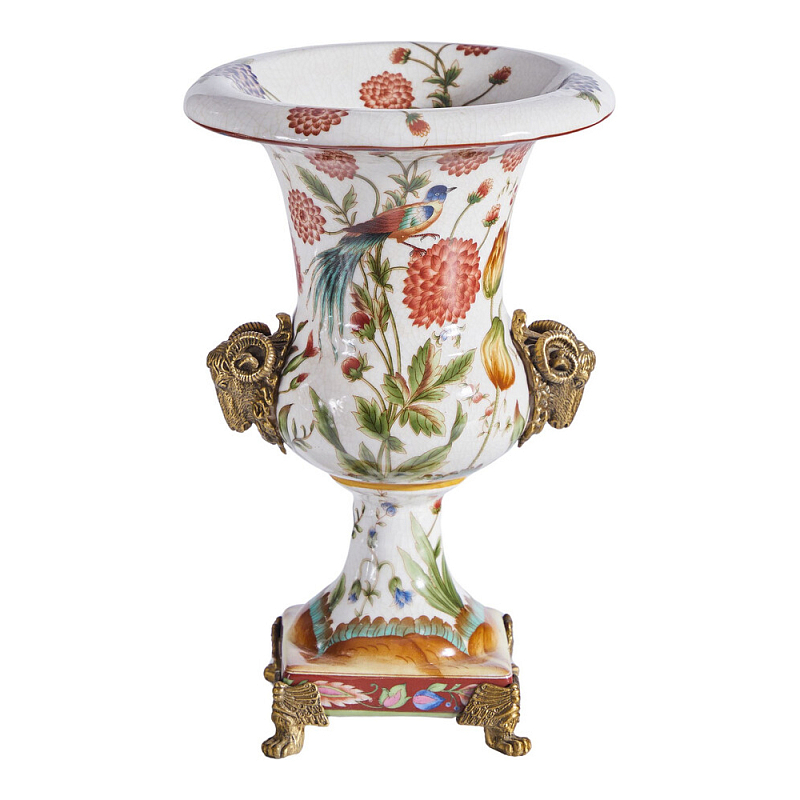 Ваза из фарфора с бронзовыми Овнами Bronze Aries Бронза Мульти в Казани | Loft Concept 