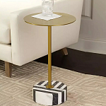 Дизайнерский журнальный стол с круглой столешницей на чёрно-белом основании Muruv варинант исполнения - 2 | Loft Concept в Казани