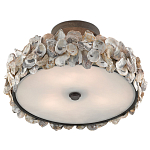 Потолочный светильник круглый с абажуром из устричных раковин Sea Ravens варинант исполнения - 3 | Loft Concept в Казани