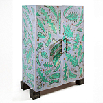 Премиальный Шкаф Defoliation двухстворчатый роспись зеленые листья  варинант исполнения - 1 | Loft Concept в Казани