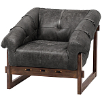 Кресло Duncan винтажная черная кожа варинант исполнения - 2 | Loft Concept в Казани