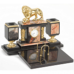 Настольный письменный набор из яшмы и долерита с декором виде льва Manager Organizer варинант исполнения - 2 | Loft Concept в Казани